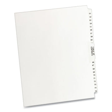 Avery® Preprinted Legal Exhibit Side Tab Index Dividers, Avery Style, 26-tab, 51 To 75, 11 X 8.5, White, 1 Set freeshipping - TVN Wholesale